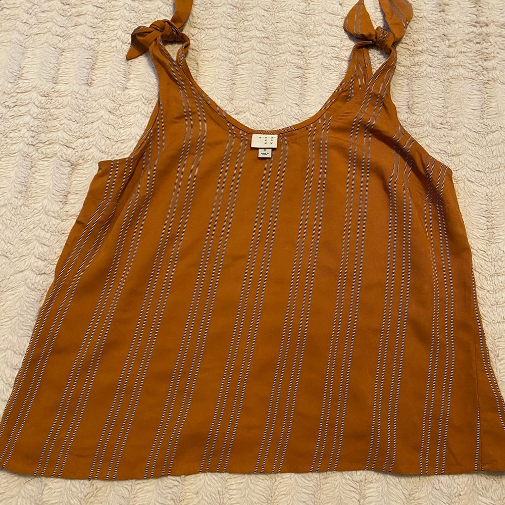 A New Day Sleeveless Top. Ties on Shoulder Straps.